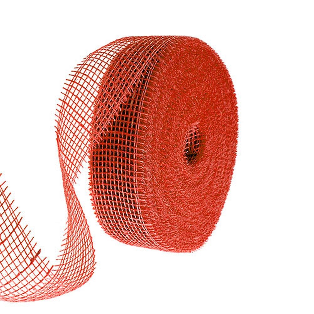 Webband Juteband Rot 5cm x 40m - Dekoband, Weihnachtsdekoration