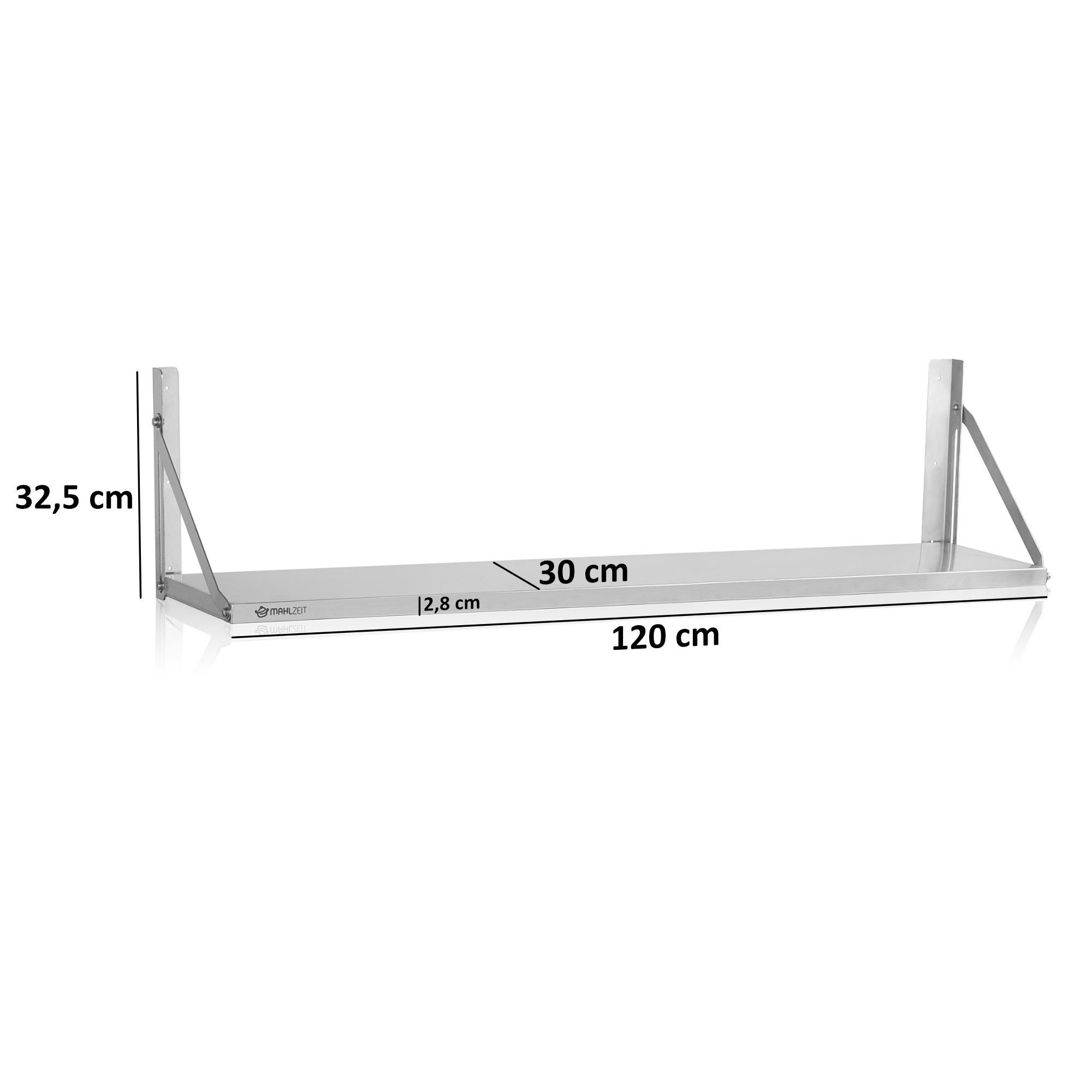 Mahlzeit Küchenregal Edelstahl Wandregal, 120 x günstig online kaufen