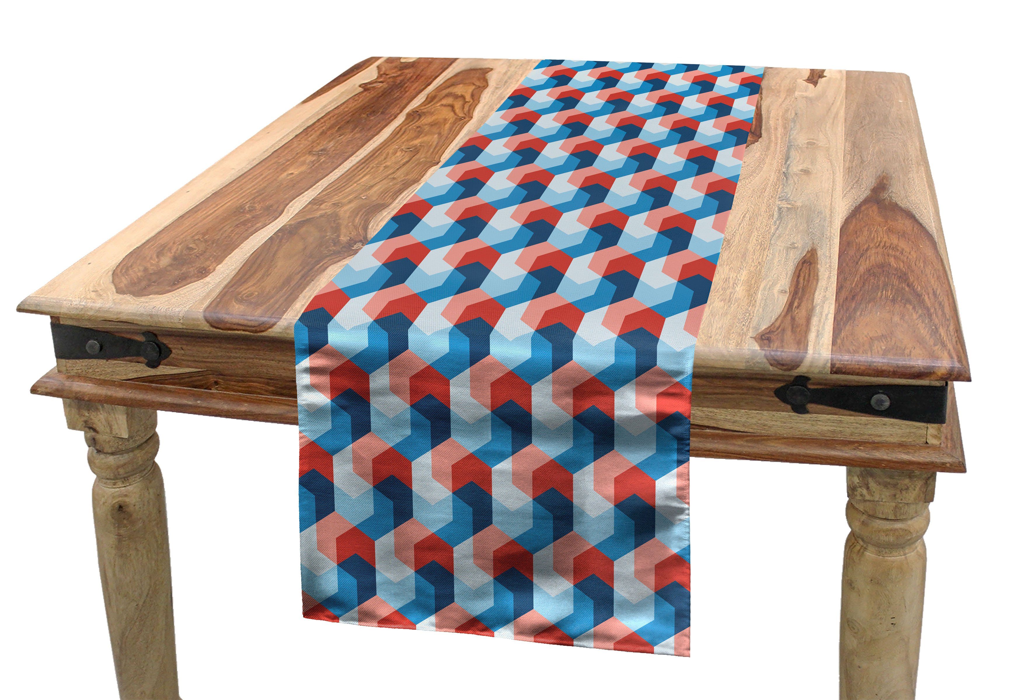 Esszimmer geometrische Tischläufer Mosaik Abakuhaus Tischläufer, Dekorativer Fractal Küche Rechteckiger Kunst