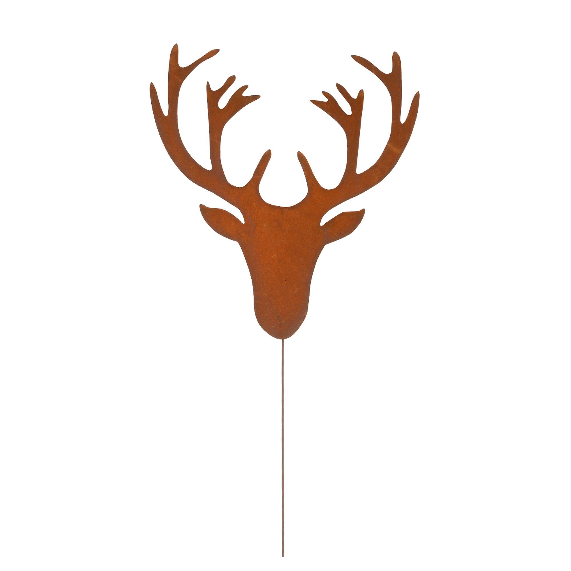 UNUS GARDEN Gartenstecker Roststecker Zink Hirschkopf günstig online kaufen