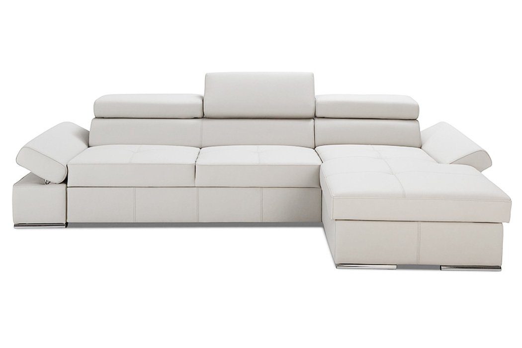 Moderne Ecksofa, Polster Sofa Design JVmoebel Ecksofa Eck 100% Leder Weiß Couch