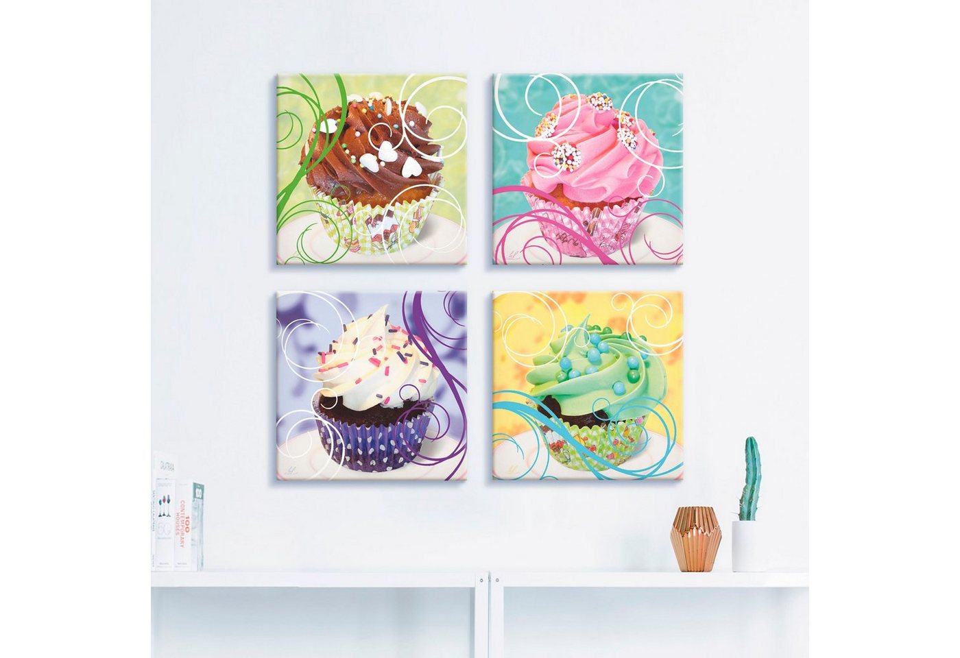 Artland Leinwandbild »Cupcakes«, Süßspeisen (4 Stück)-HomeTrends