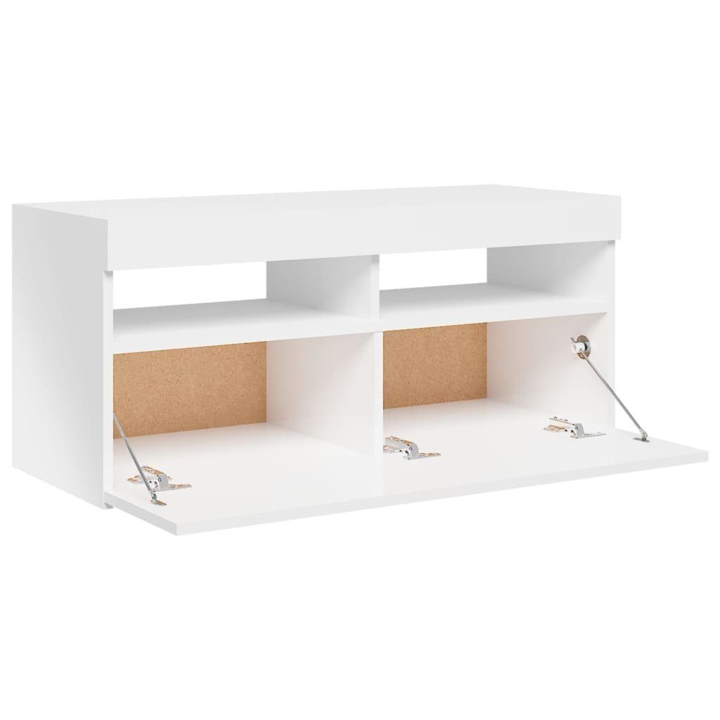 LED-Leuchten TV-Schrank cm TV-Schrank Hochglanz-Weiß mit (1-St) vidaXL 90x35x40