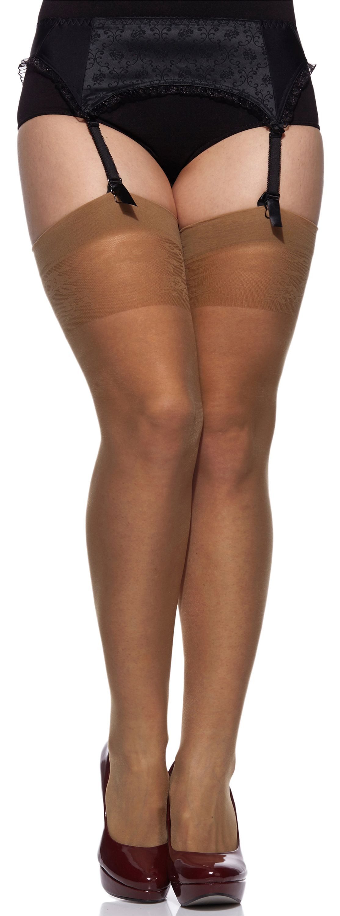 Merry Style Strapsstrümpfe Damen Strapsstrümpfe plus size MS 167 20 DEN elastischer Bund