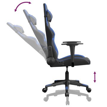 vidaXL Bürostuhl Gaming-Stuhl mit Massagefunktion Schwarz und Blau Kunstleder