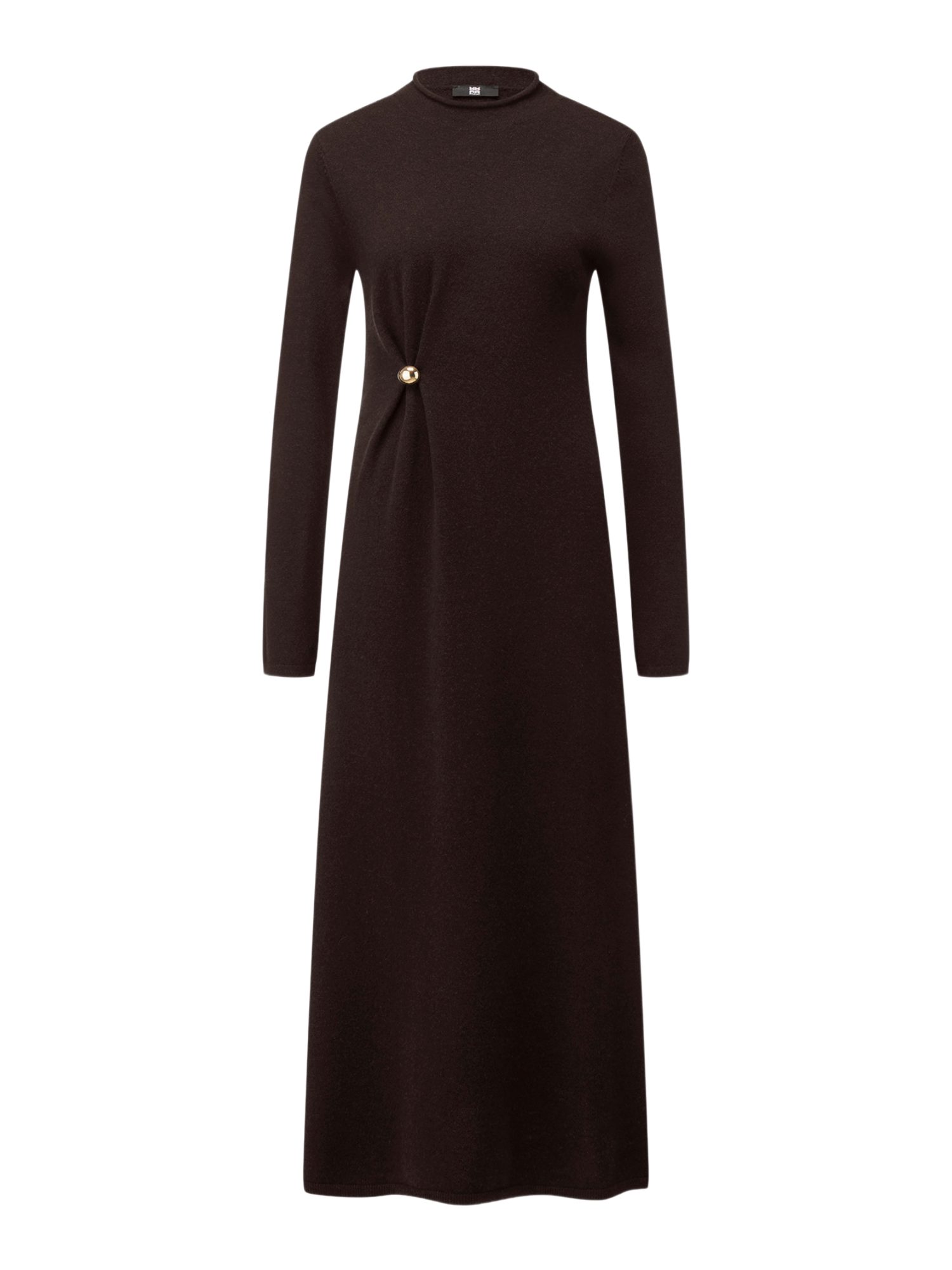 Riani Jerseykleid braun,Elegant,Wolle,Unifarben,Stehkragen,Langarm,Regular Fit