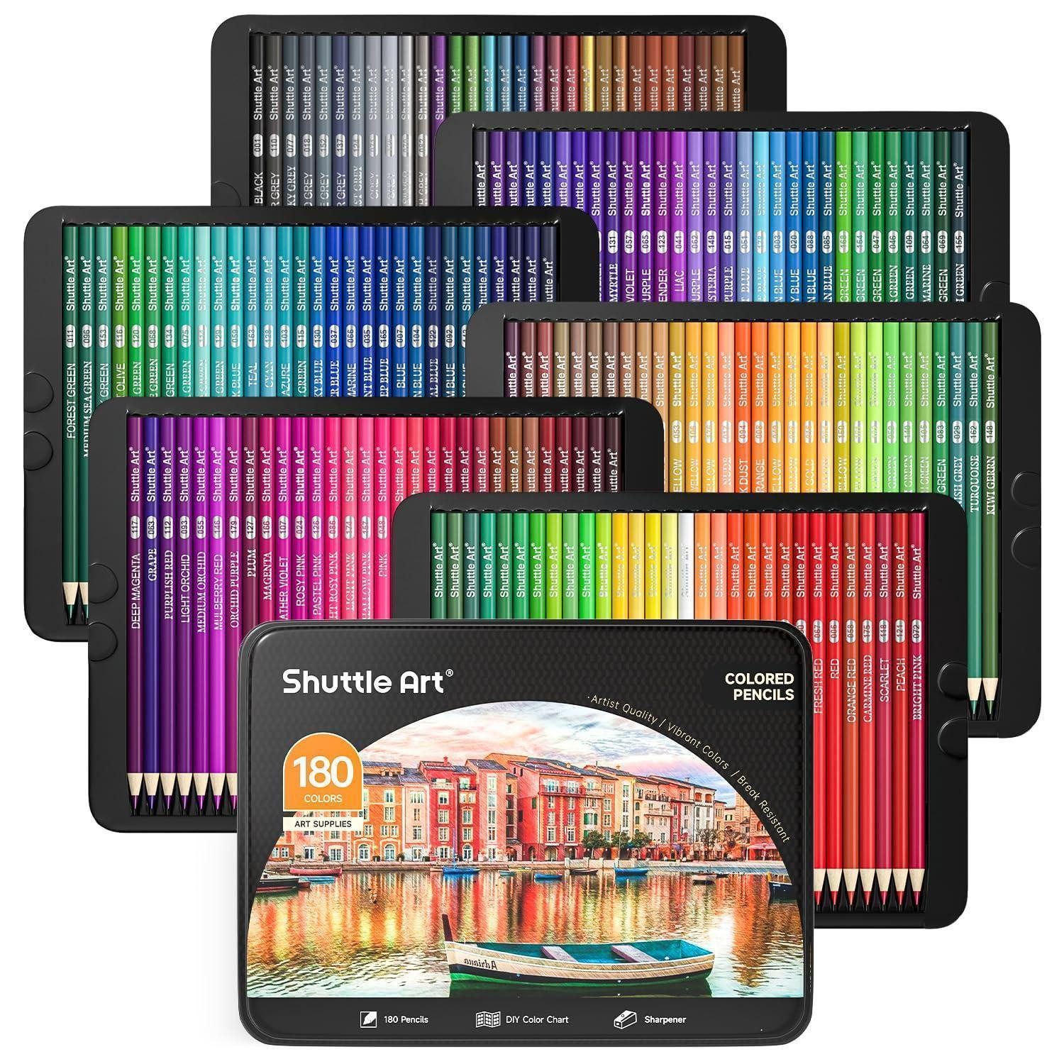 LuxusKollektion Buntstift Buntstifte Set 180 Farben Eisenbox