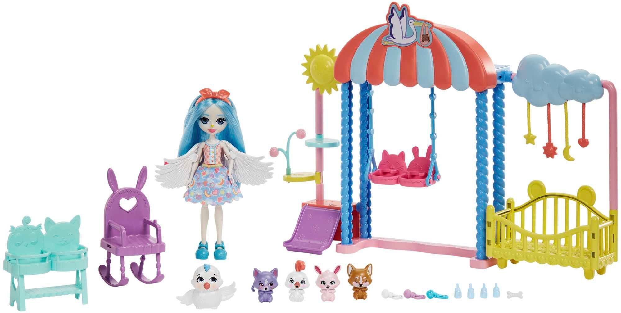 Enchantimals Minipuppe Enchantimals Tails Best Starley Tier-Kindergarten, Baby Friends, City Stork