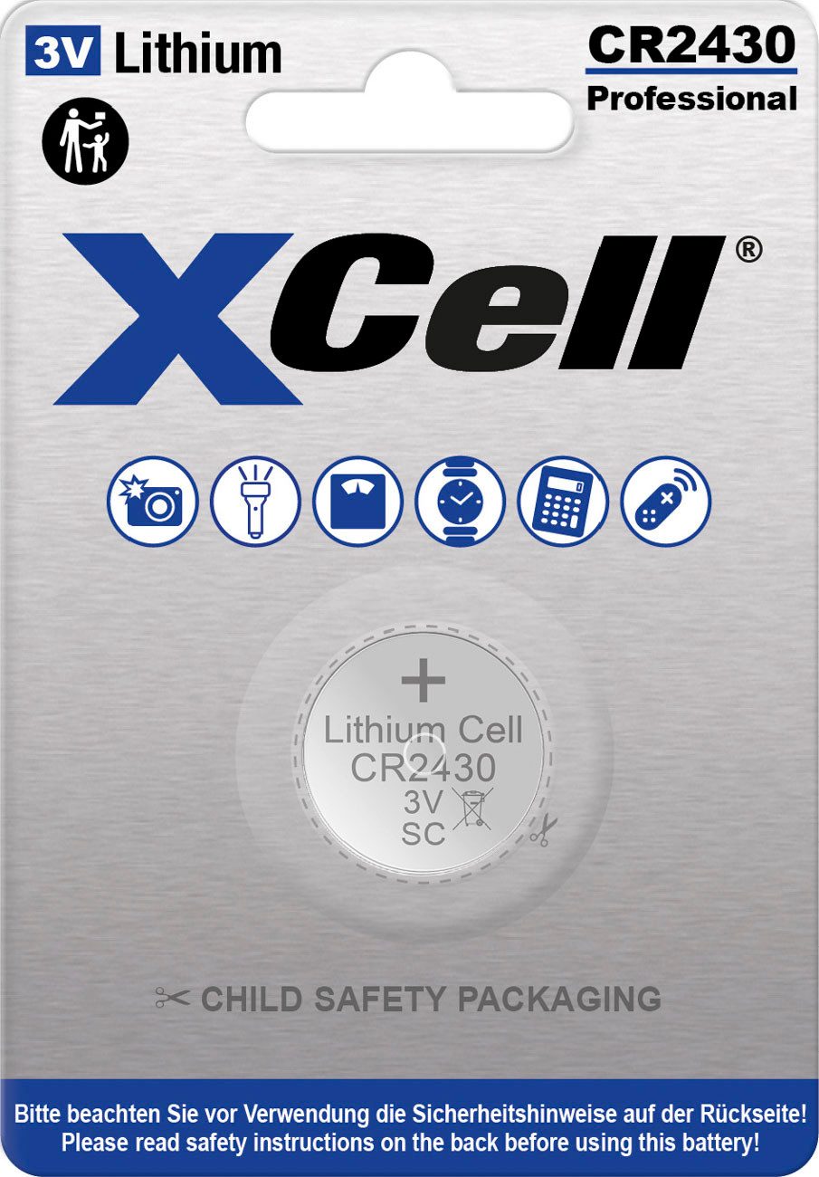 VARTA XCell CR2430 Lithium-Knopfzelle 3V – 1er Blister Knopfzelle, (3 V)