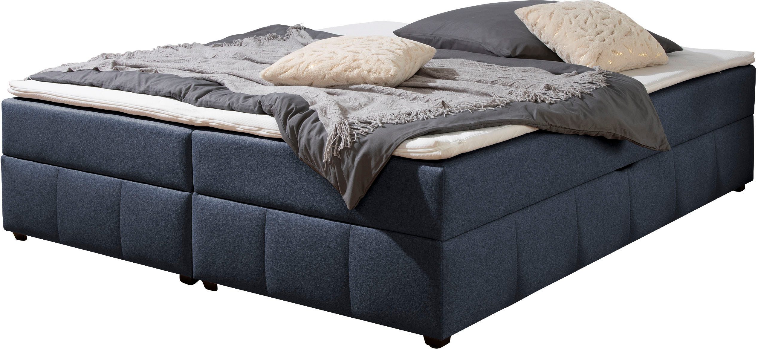 Home affaire Boxbett Niemes inkl. Bettkasten und Topper, auch in Überlänge erhältlich, Boxbett ohne Kopfteil, inkl. Topper