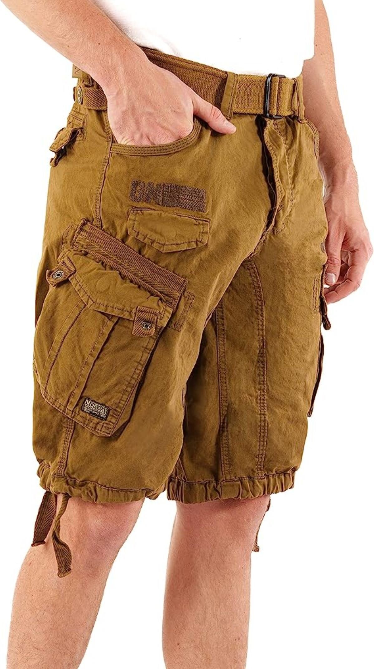 Geographical Norway Cargoshorts kurze Hose aus Baumwolle, Sommer-Bermuda (Packung, 1-tlg) Herrenshorts mit Gürtel Größe S bis 5XL