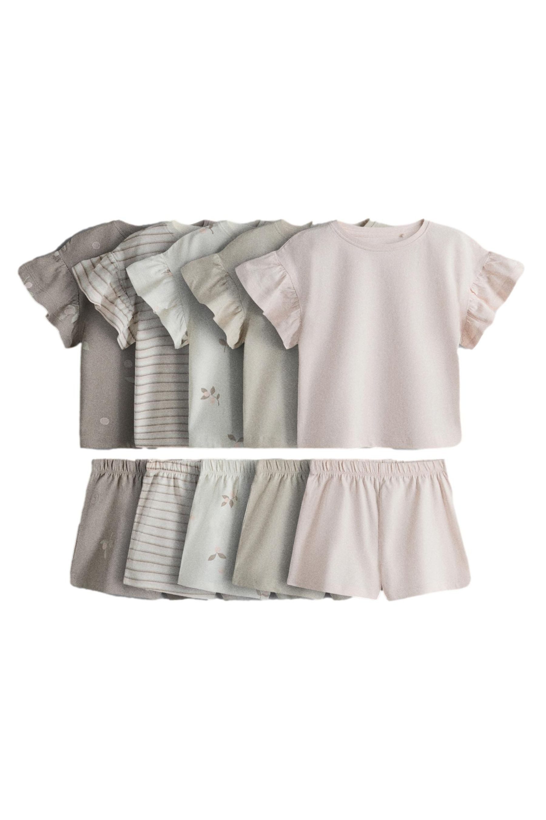 Shorty The Set Schlafanzüge mit Shirt + Shorts, 5er-Pack