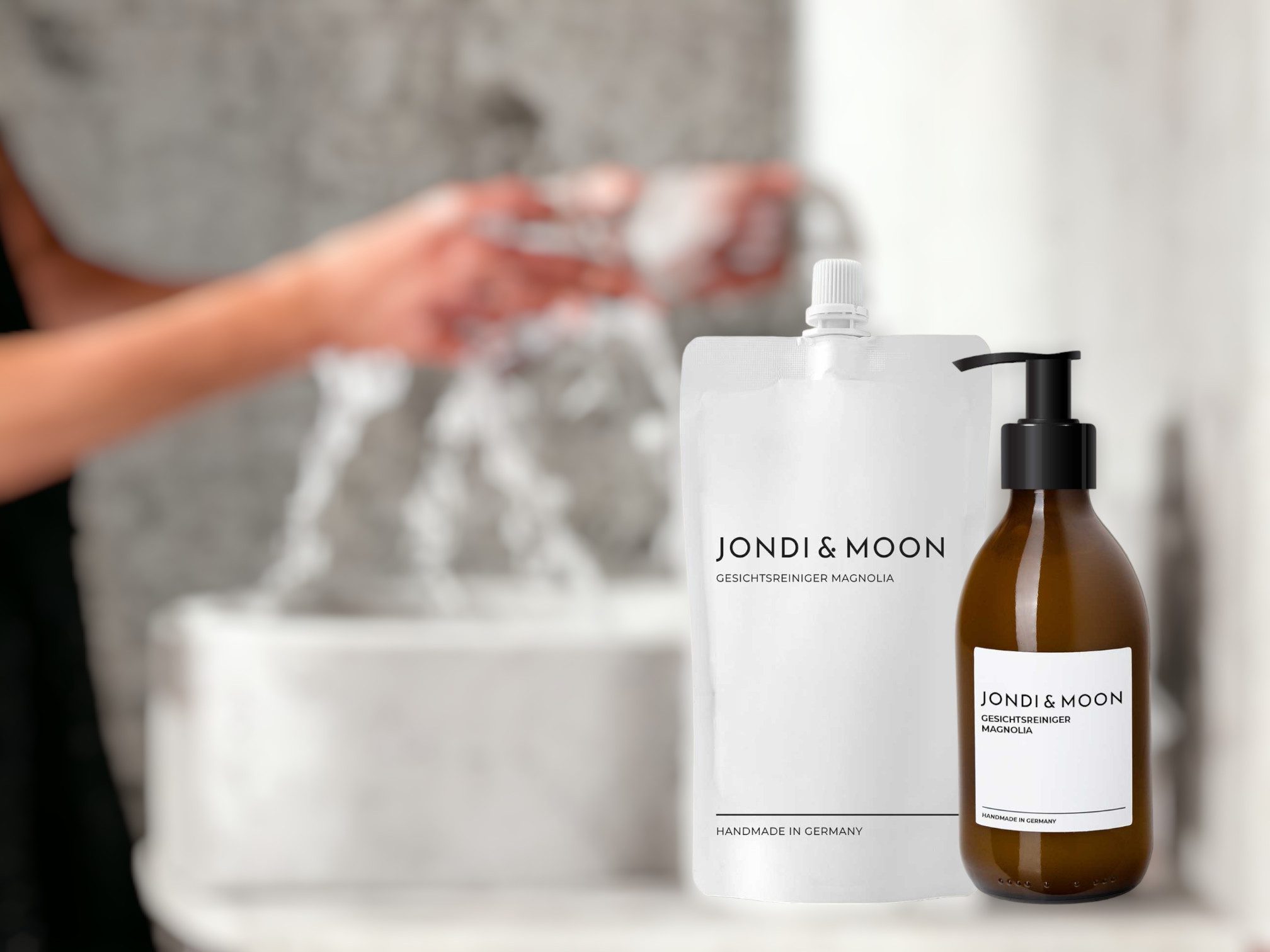 JONDI&MOON Gesichtsreinigungsgel JONDI&MOON Gesichtsreiniger mit Magnolie – sanft & nachfüllbar, Nachfüllbar, Naturkosmetik, entfernt wasserfestes MakeUp