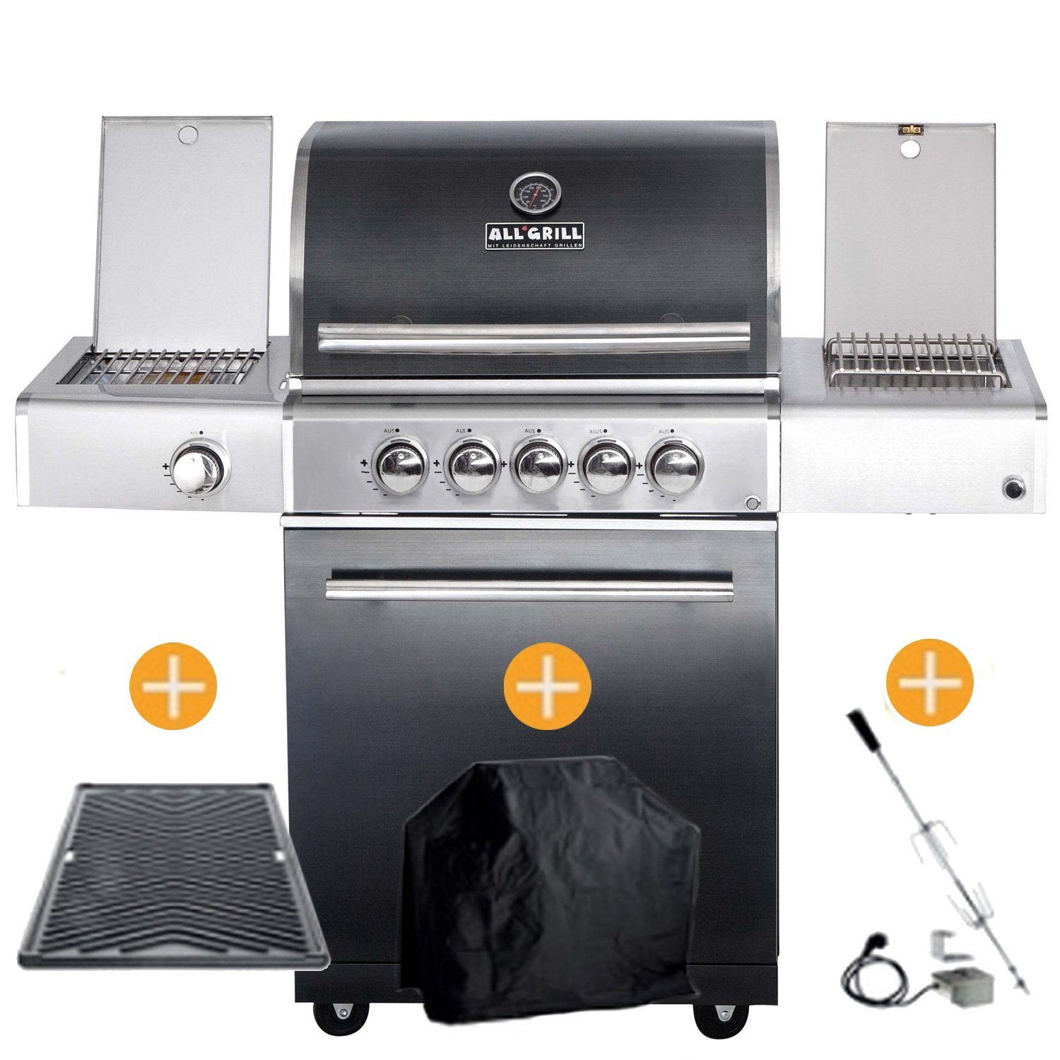 ALL'GRILL Gasgrill CHEF Paket M3 Backburner Seitenk. Steakzone AIR