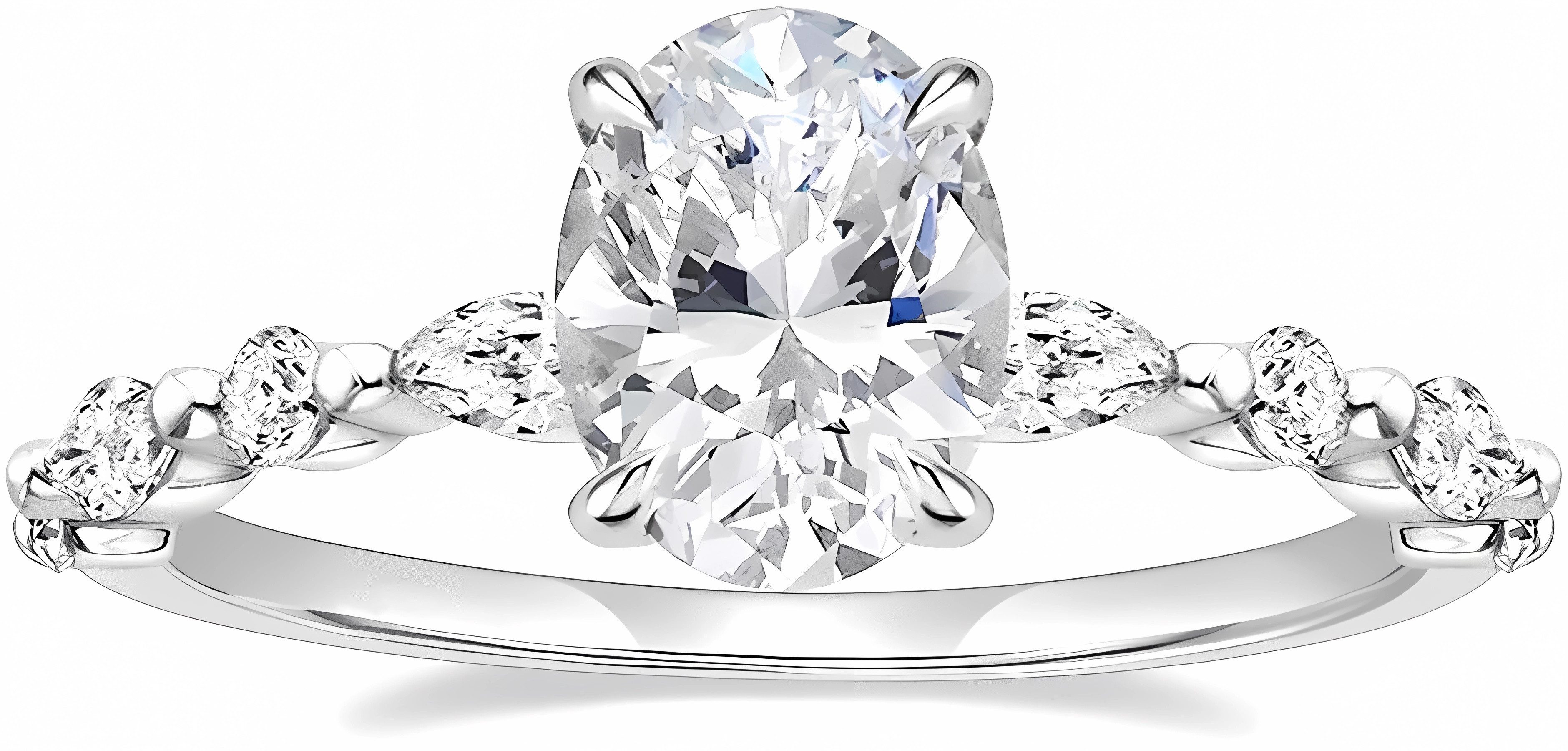 Jumpeak Diamantring Labordiamanten, 1,2ct Oval Verlobungsring, günstig online kaufen