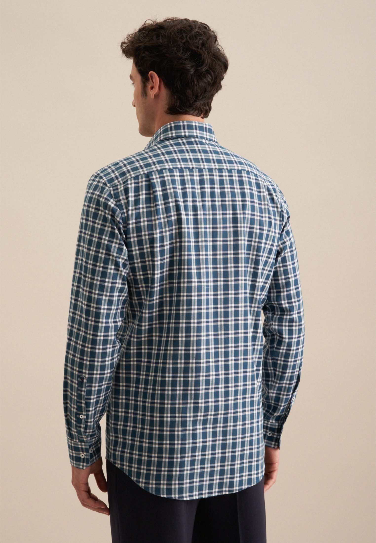 seidensticker Flanellhemd Regular Regular Langarm Button-Down-Kragen günstig online kaufen