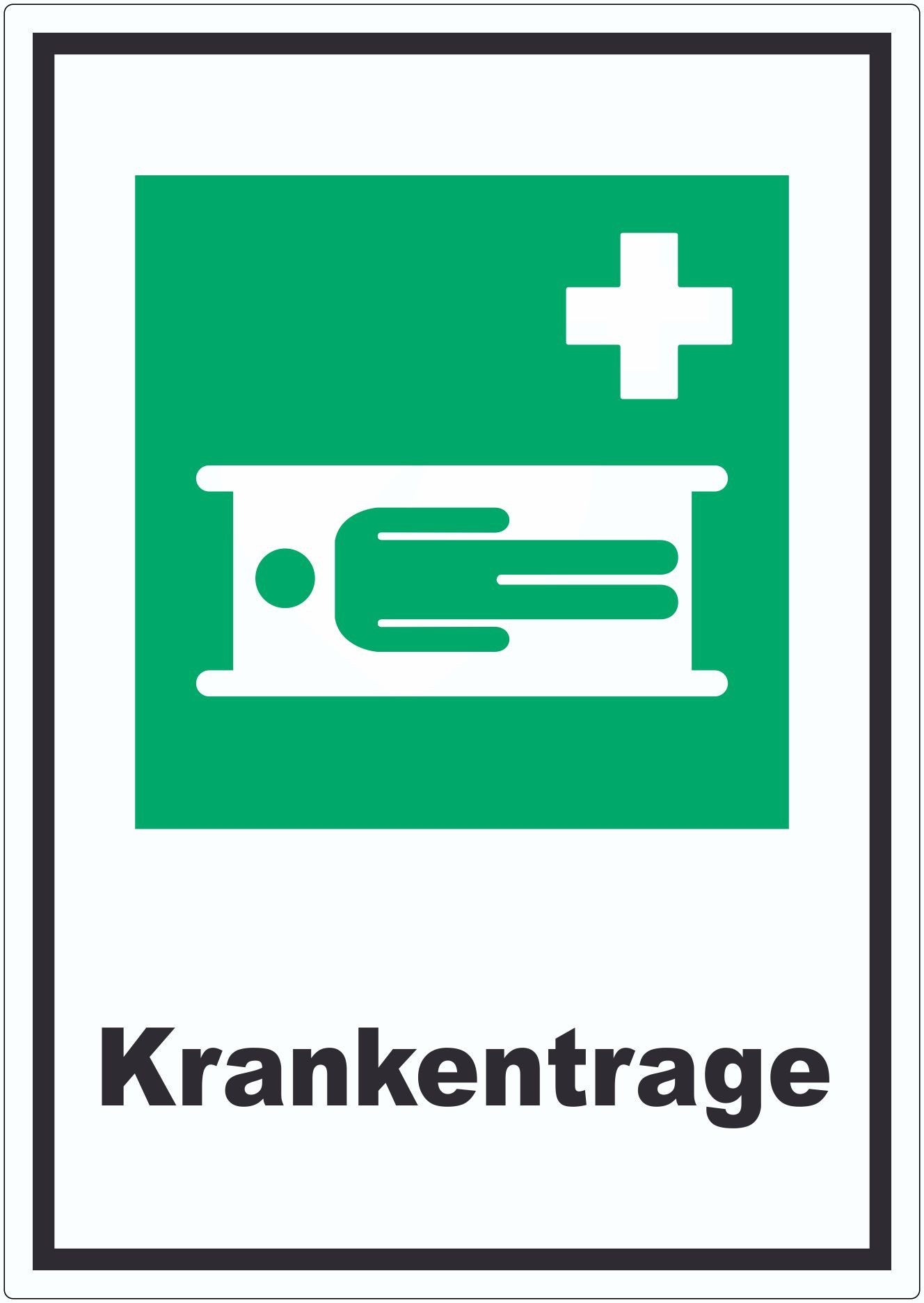 HB-Druck Aufkleber Krankentrage Aufkleber, wetterfest, UV-beständig, kratzfest