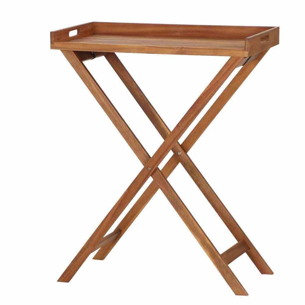 GAUTZSCH Tabletttisch in natur geölt, Akazienholz - 45x99,5x80cm (BxHxT)