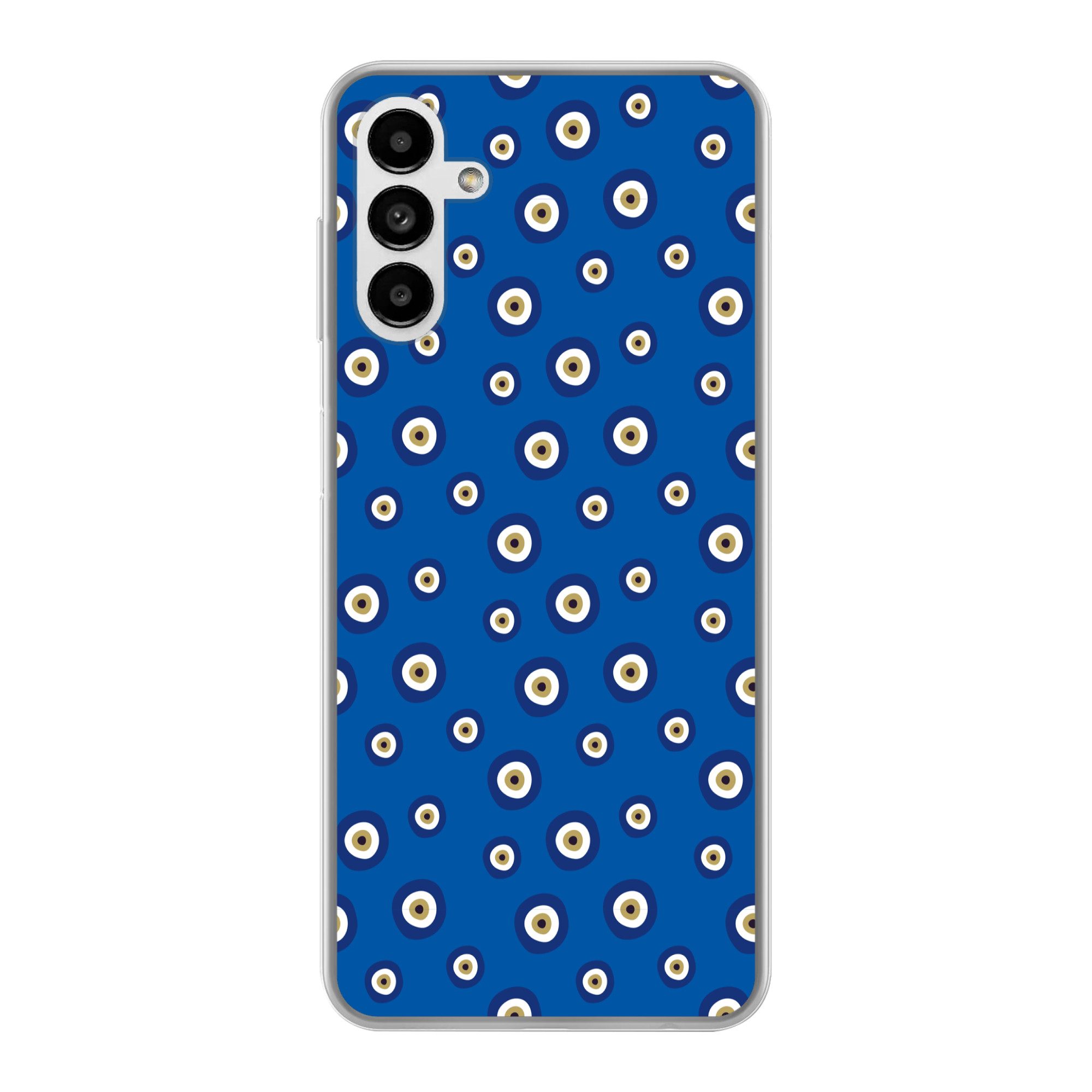 MuchoWow Handyhülle für Samsung Galaxy A04s Griechisches Böses Auge - Muster - Blau, Handy Case, Silikon, Bumper Case Dünn