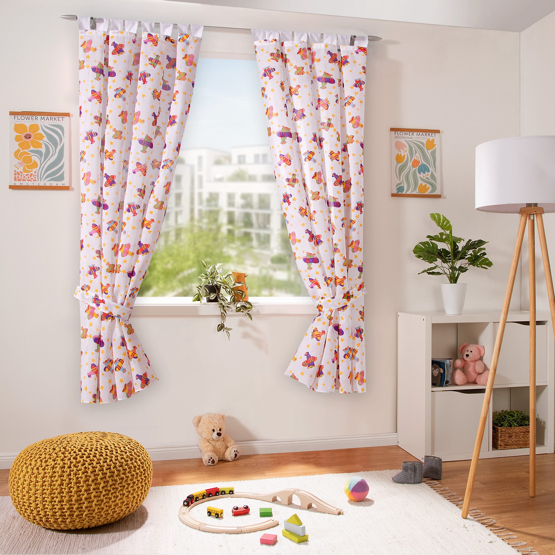 heimtexland Vorhang Kindergardine Kinderzimmer Deko Schlaufenschals, Schlau günstig online kaufen