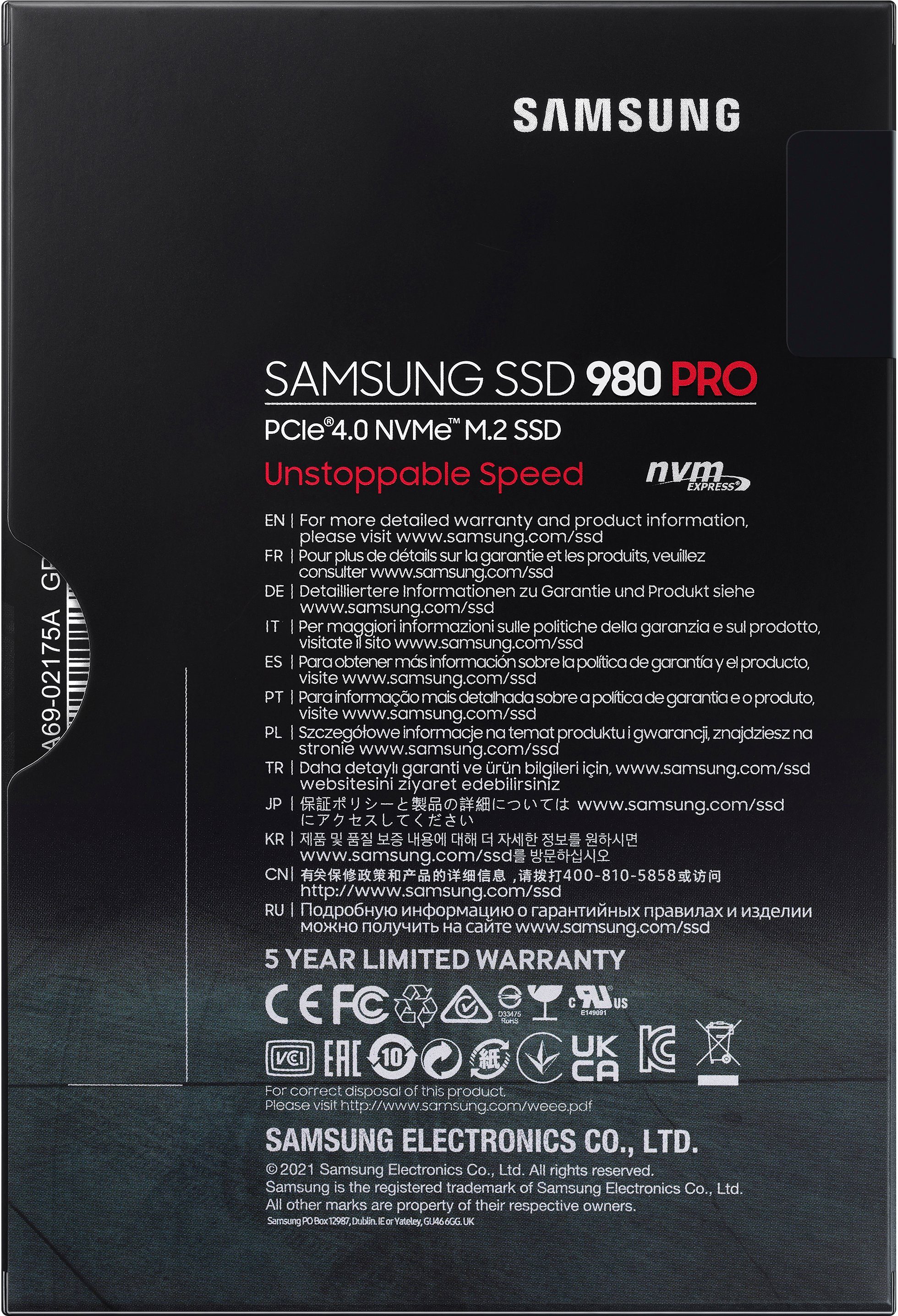NVMe™, MB/S Playstation M.2 PCIe® Schreibgeschwindigkeit, TB) 7000 PRO interne MB/S 5000 Samsung Lesegeschwindigkeit, kompatibel, (1 SSD 5 980 4.0