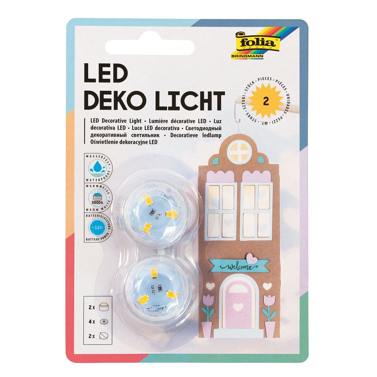 Folia Max Bringmann KG LED-Kerze folia LED Deko Licht warmweiß 2 Stück