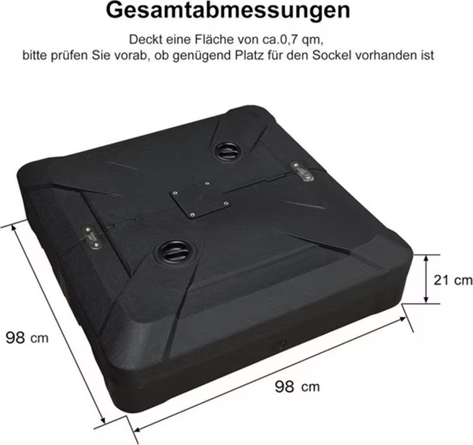 PURPLE LEAF Sonnenschirm Rechteckiger Außenbereich Ampelschirm, Gartenschirm mit Ständer, LxB: 330x270 cm, für Garten,Terrasse, Pool