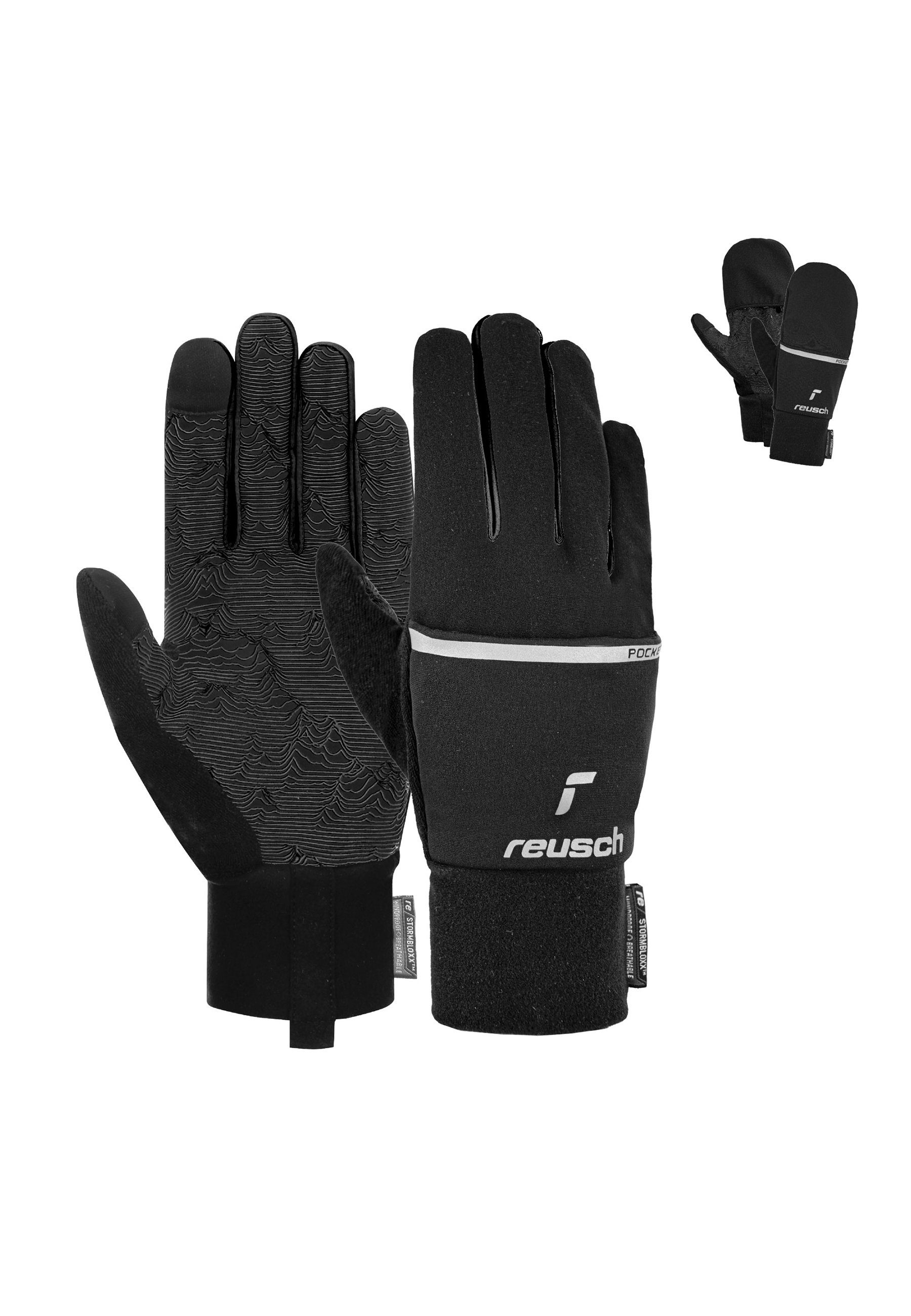 Reusch Skihandschuhe Terro STORMBLOXX™ TOUCH-TEC™ winddicht, atmungsaktiv schwarz-silberfarben