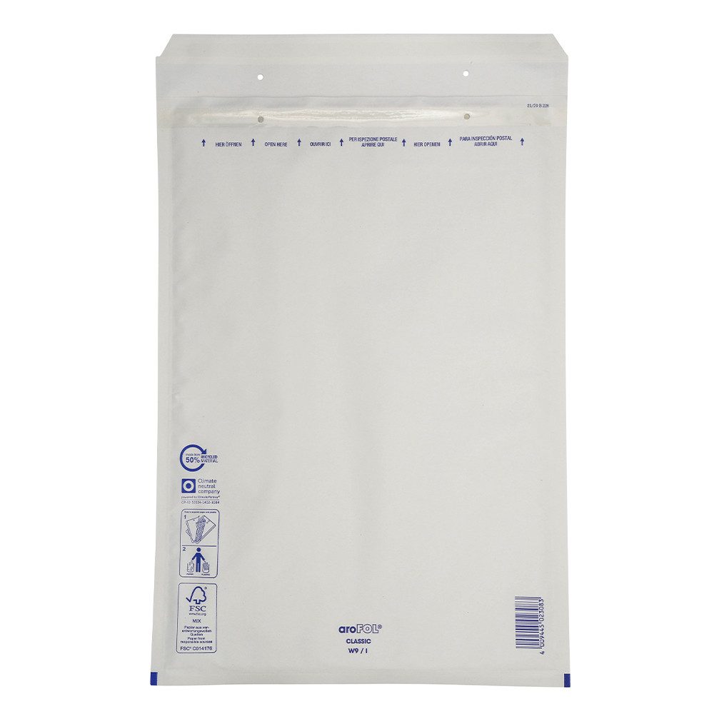 BB-Verpackungen Versandtasche Luftpolsterversandtasche, 320 x 455 mm, Größe: 9 / I, Weiß