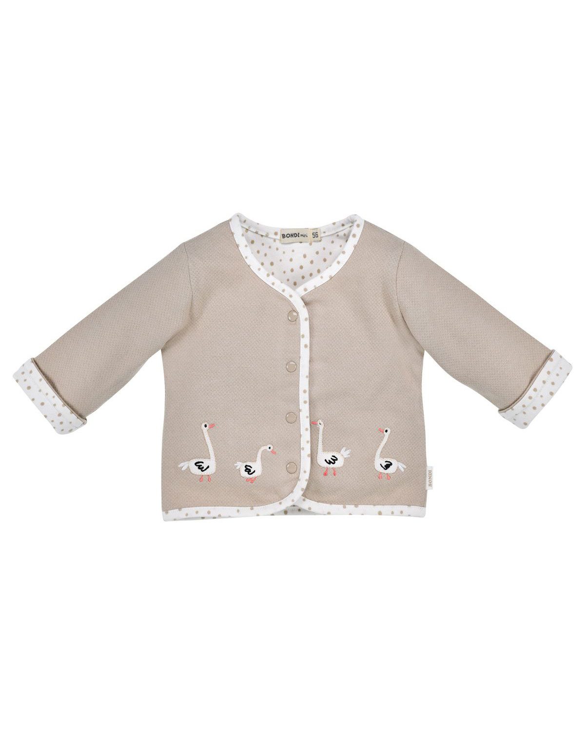 Strickjacke Wendejacke 'Gänschen' 93955, Cappuccino