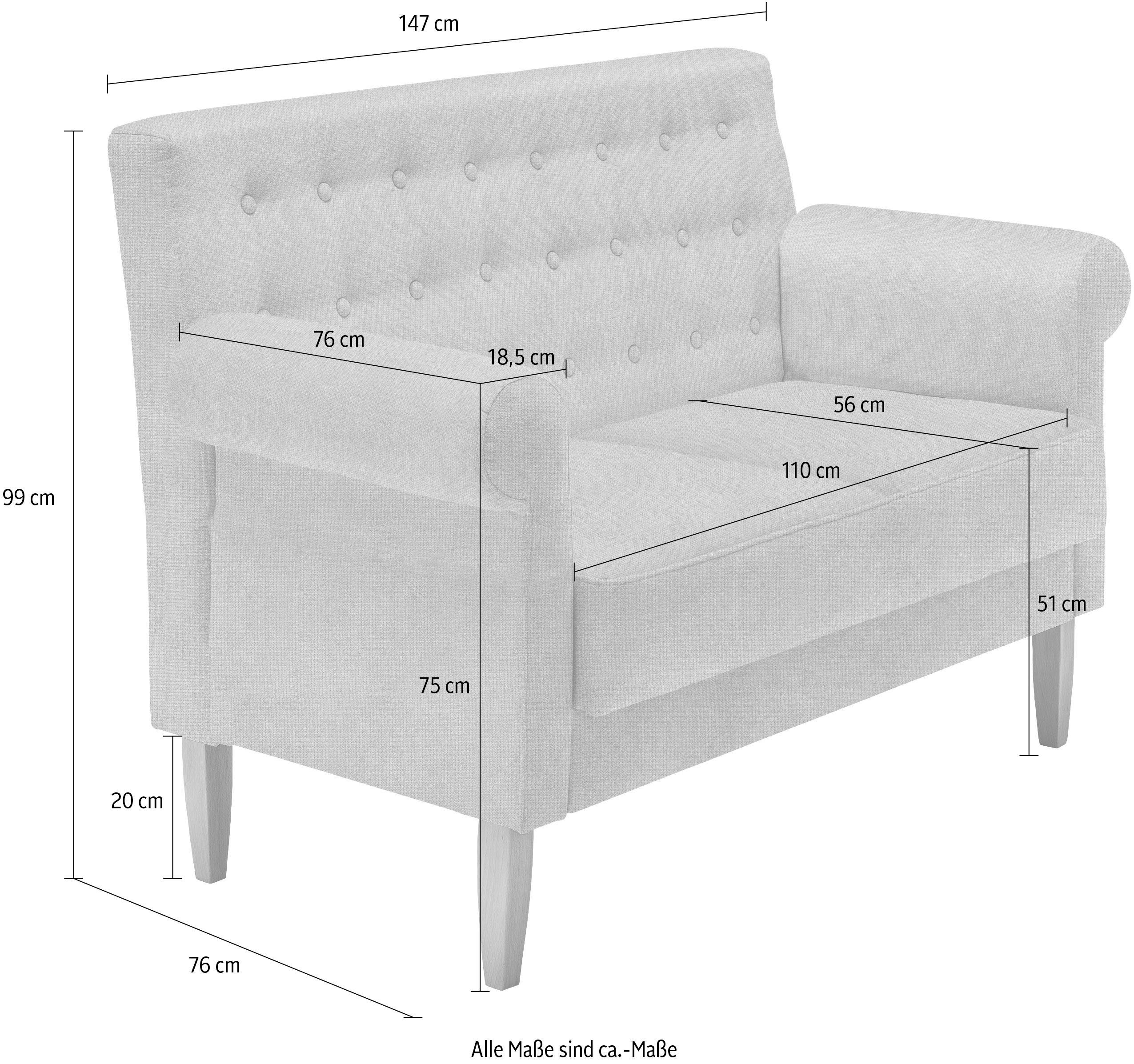 Home affaire Küchensofa Scalea, inkl. 2 Stk. Zierkissen, in verschiedenen S günstig online kaufen