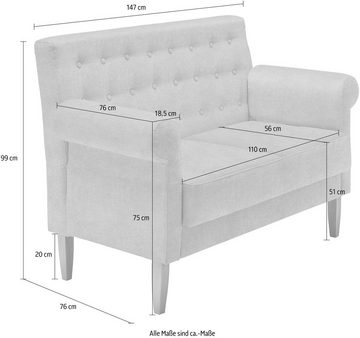 Home affaire Küchensofa Scalea, inkl. 2 Stk. Zierkissen, in verschiedenen Stoffen und Farben