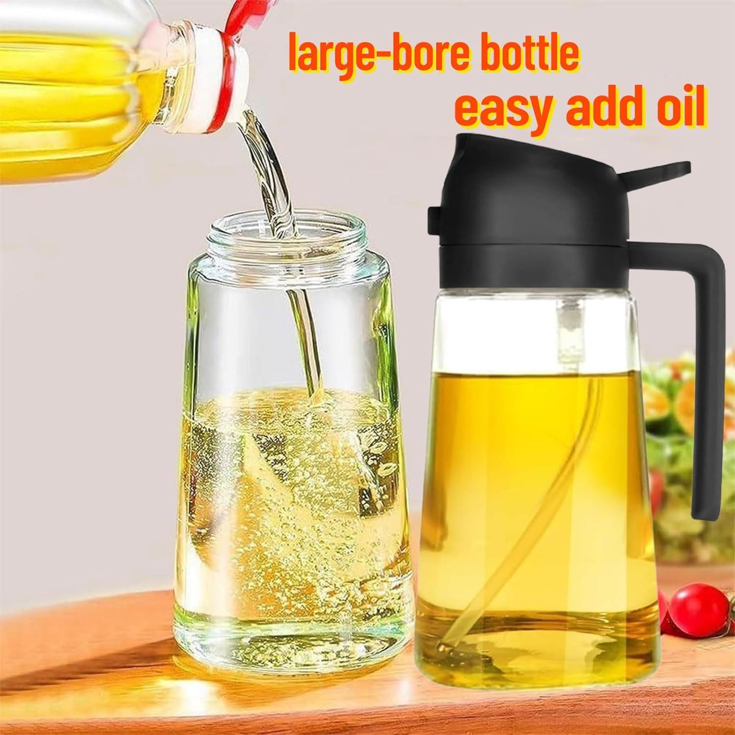 FELIXLEO Ölspender Ölspender 2 in 1 Essig 500 ml Speiseöl Sprühflasche und Sprüher, (1-tlg)