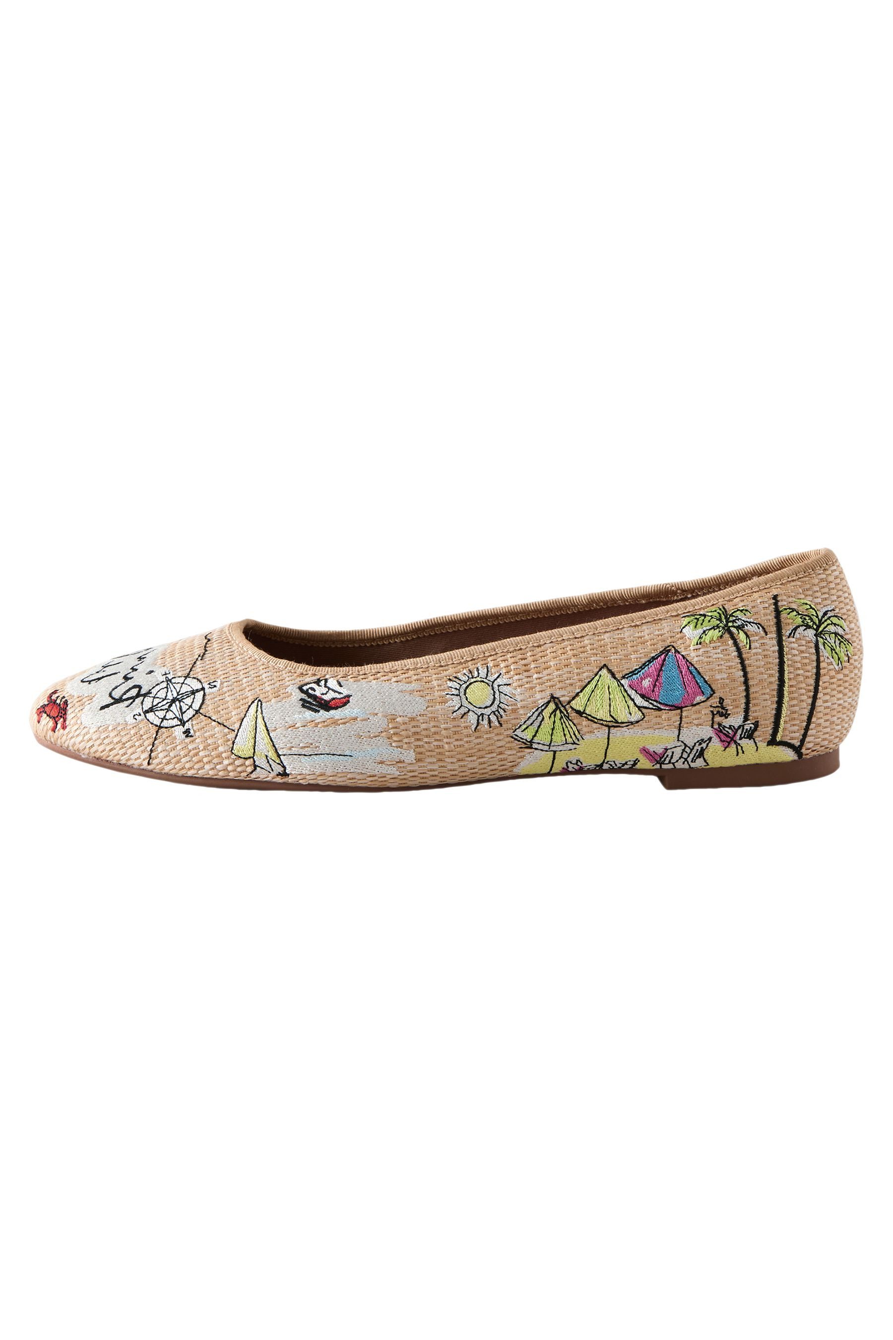 Next Forever Comfort® Bestickte Ballerinas aus Bast Ballerina