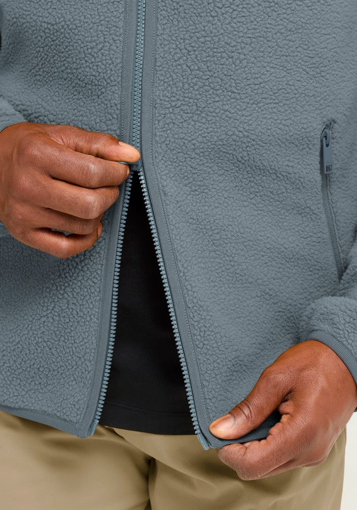 Jack Wolfskin Fleecejacke LITE CURL FZ M Langarm-Design mit Reißverschluss, wasserabweisend, windabweisend