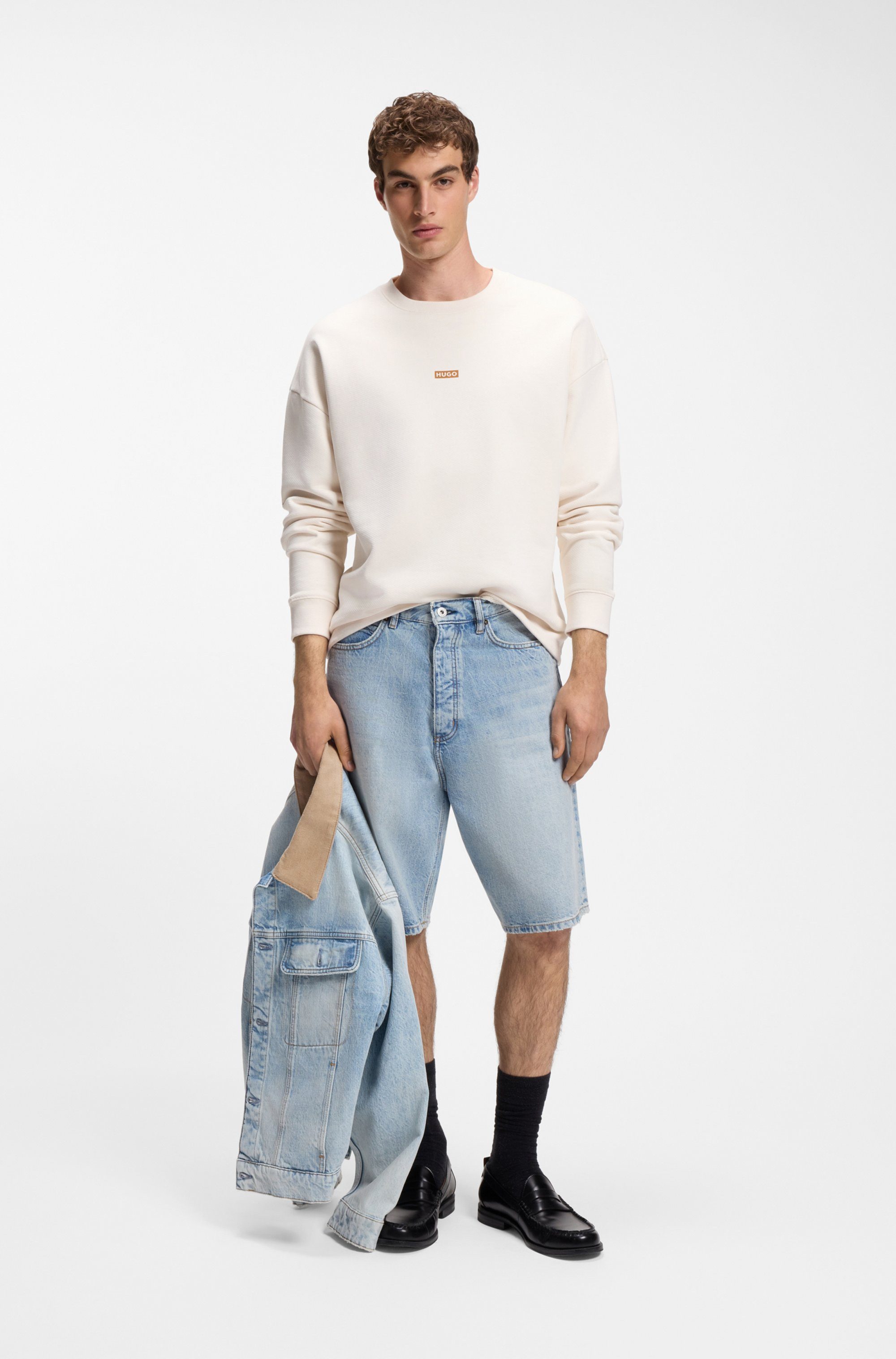 HUGO Sweatshirt Naviu mit Rückendruck