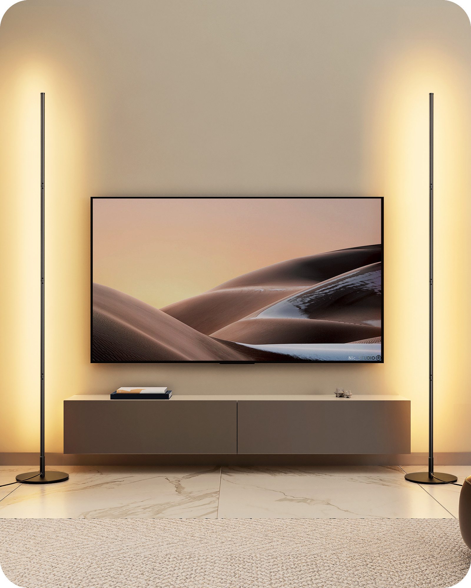 EDISHINE LED Stehlampe Wohnzimmer, LED fest günstig online kaufen