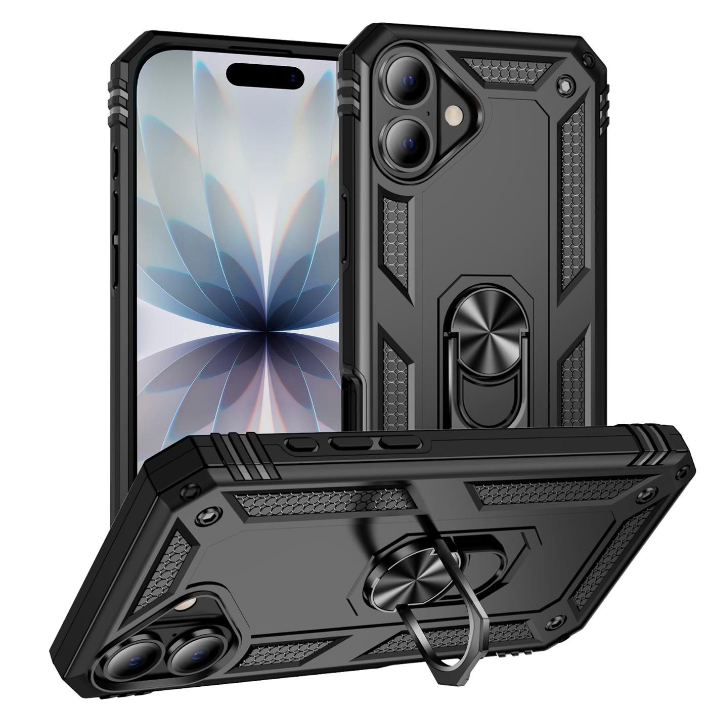 CoolGadget Handyhülle Armor Shield Case für Apple iPhone 17 6,3 Zoll, Outdoor Cover mit Magnet Ringhalterung Handy Hülle für iPhone 17