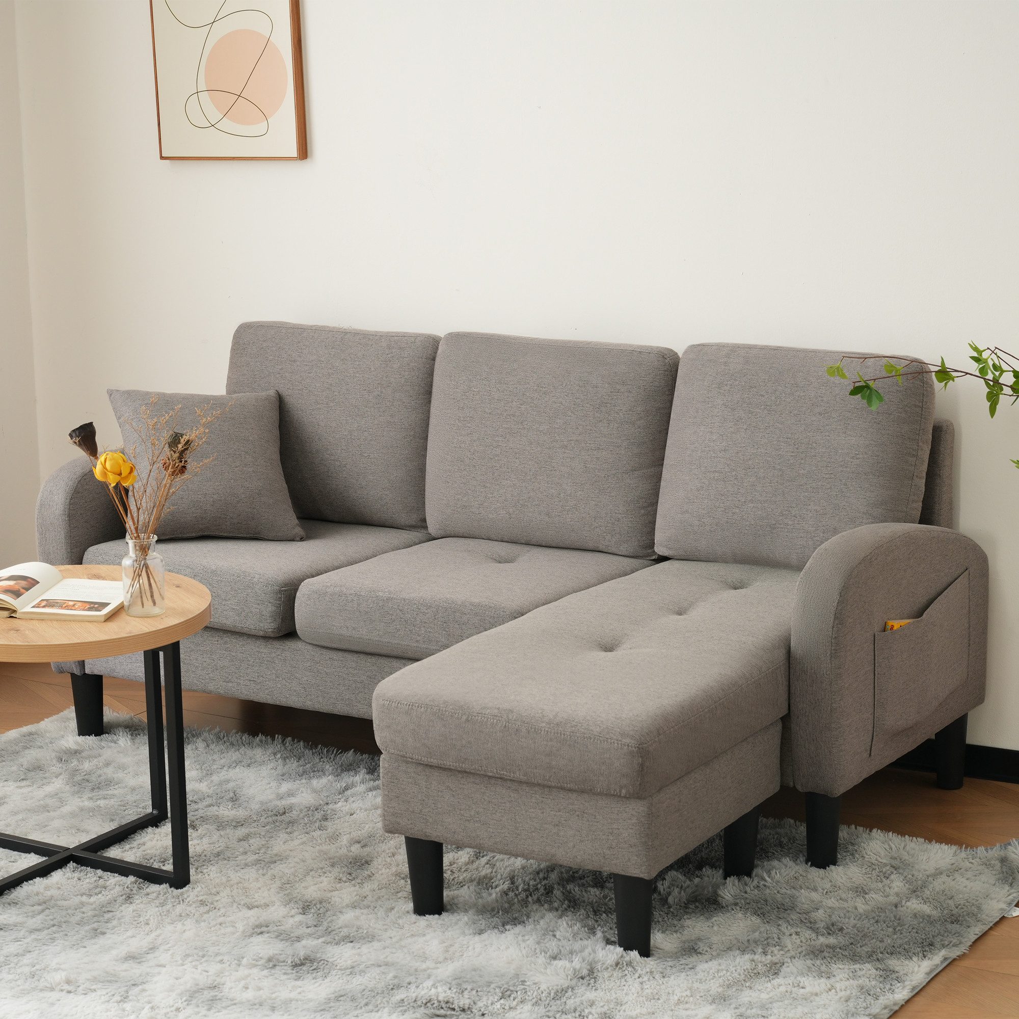 HAUSS SPOLE Ecksofa L-förmiges 3-Sitzer Sofa, günstig online kaufen