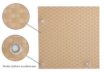Rattan Art Balkonsichtschutz Polyrattan Balkonsichtschutz Metallösen Beige 0,9m x 5m