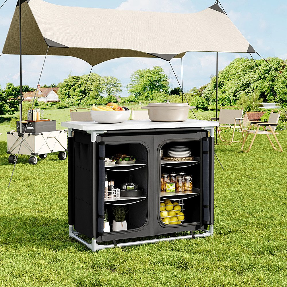 LIVINGANDHOME Campingschrank 100CM breite Campingküche mit günstig online kaufen