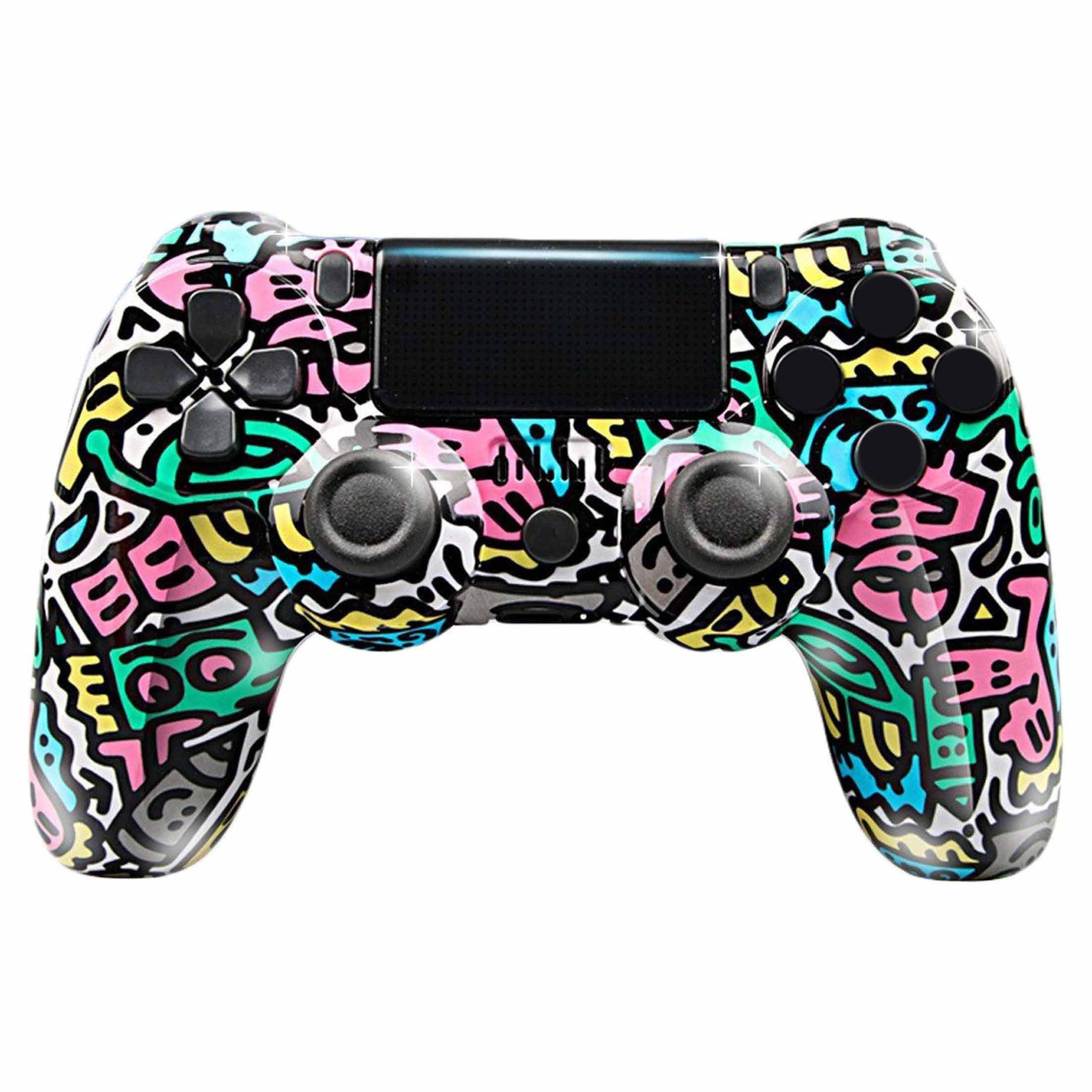 KINSI Wireless Gamepad, Controller, Bluetooth, für PS4 PlayStation 4-Controller (Doppelte Vibration, wiederaufladbare Batterie)