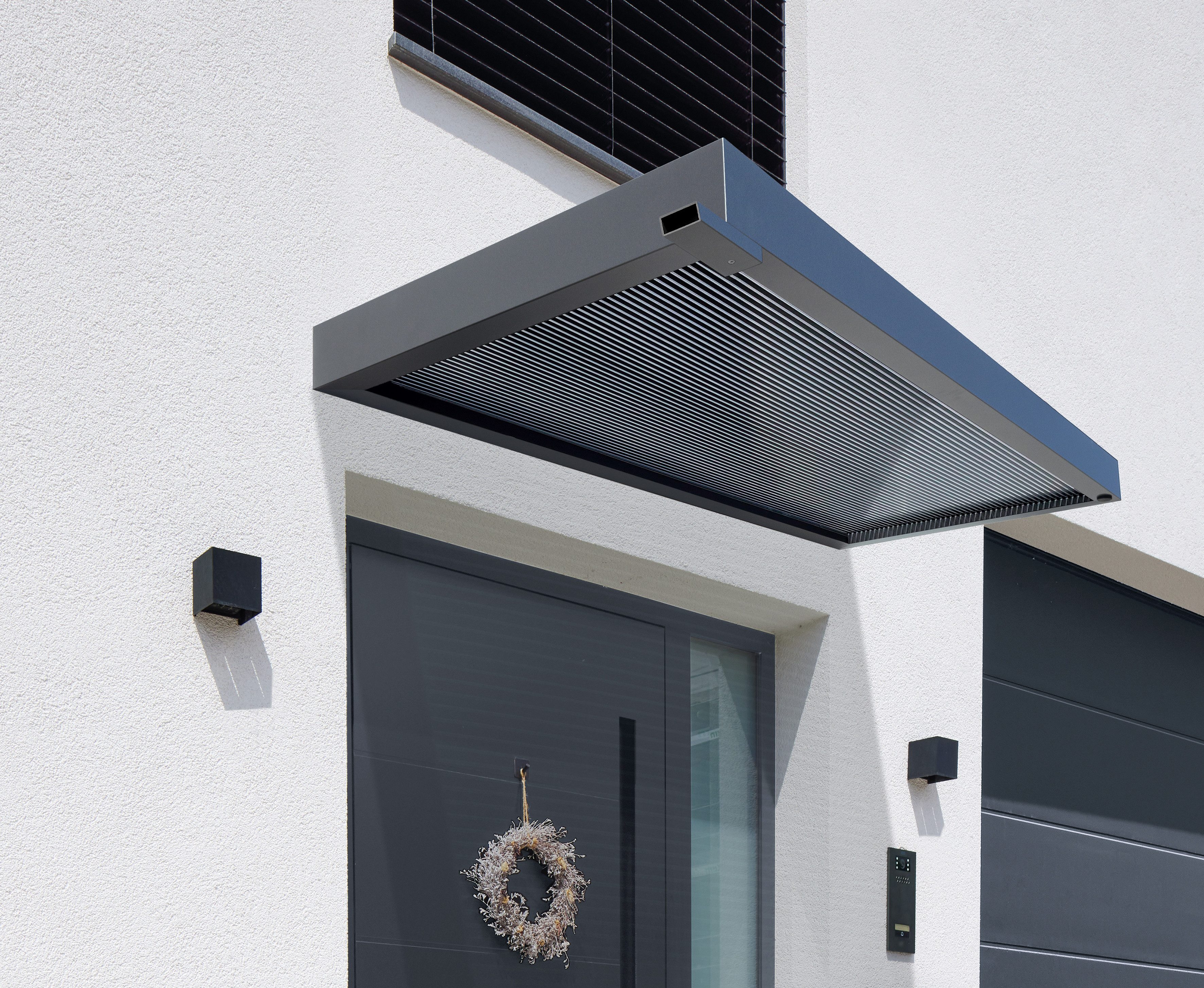 Starhome Rechteckvordach 3D-Line Design 160 und 200 Haustürvordach anthrazit aus Aluminium