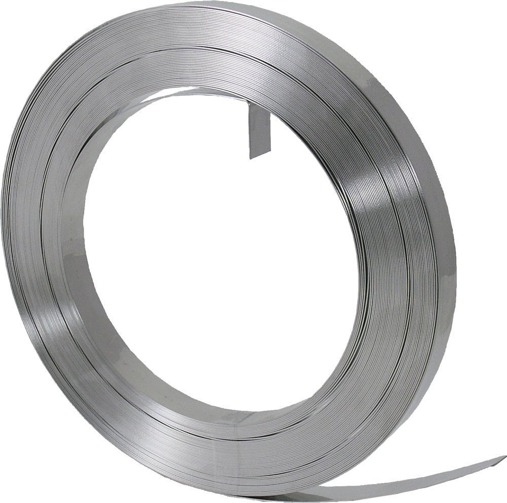 Hinweisschild Stahlband V2A 19 x 0,7 mm (19 mm br. 3/4), 19 mm x 1 m, Meterware