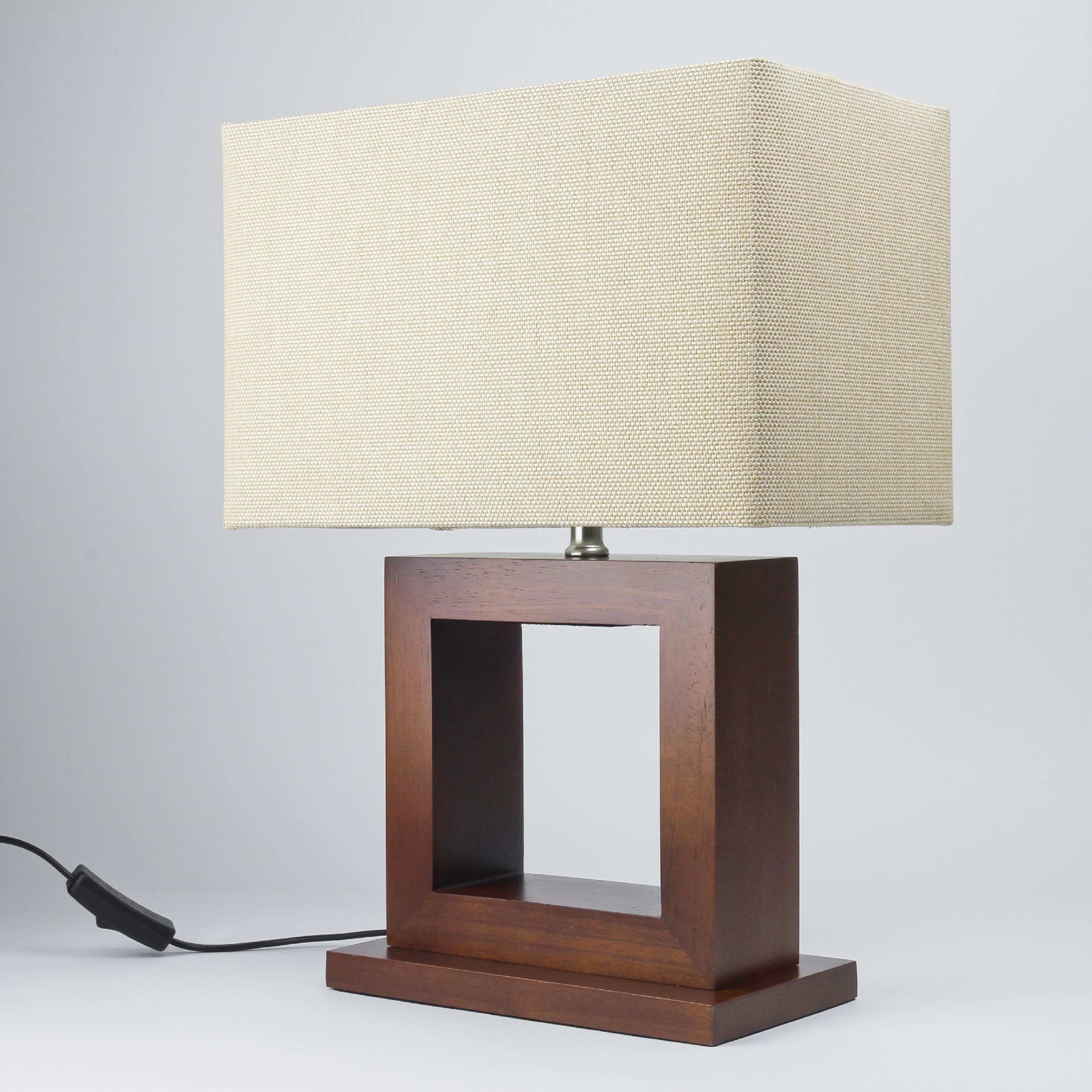 Licht-Erlebnisse Nachttischlampe WINDOW, ohne Leuchtmittel, Holz Stoff H: 4 günstig online kaufen