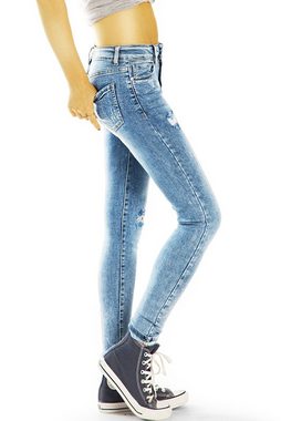 be styled Destroyed-Jeans Röhrige destroyed Skinny Jeans Hosen Medium waist - Damen - j26i mit Stretch-Anteil, 5-Pocket-Style, destroyed Optik, vintage, used Look