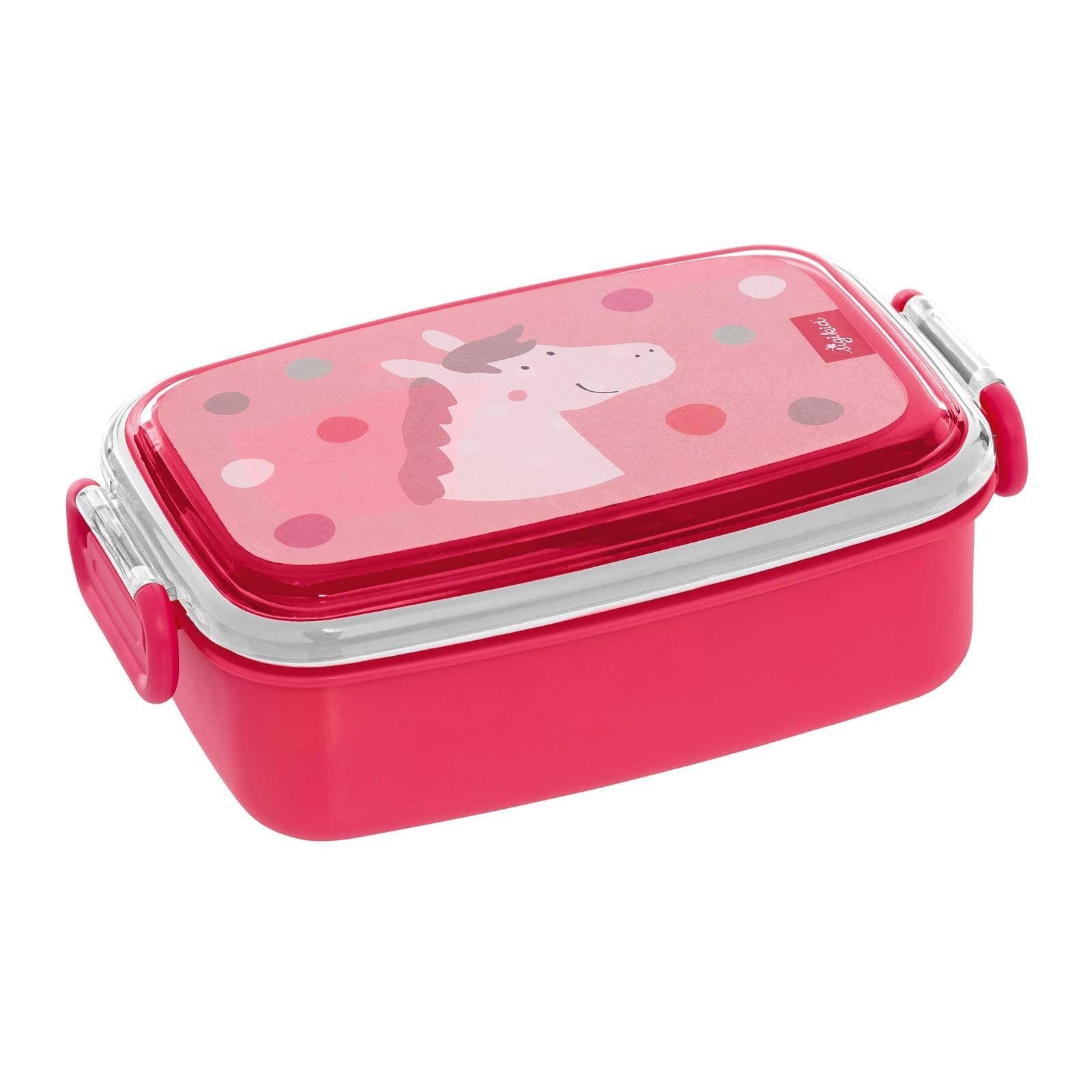 Sigikid Lunchbox 18 Material-Mix, pink der (1-tlg), 9 cm, 5 spülen Motiv-Deckel Hand x x Lunchbox mit Pony, Spülmaschinengeeignet