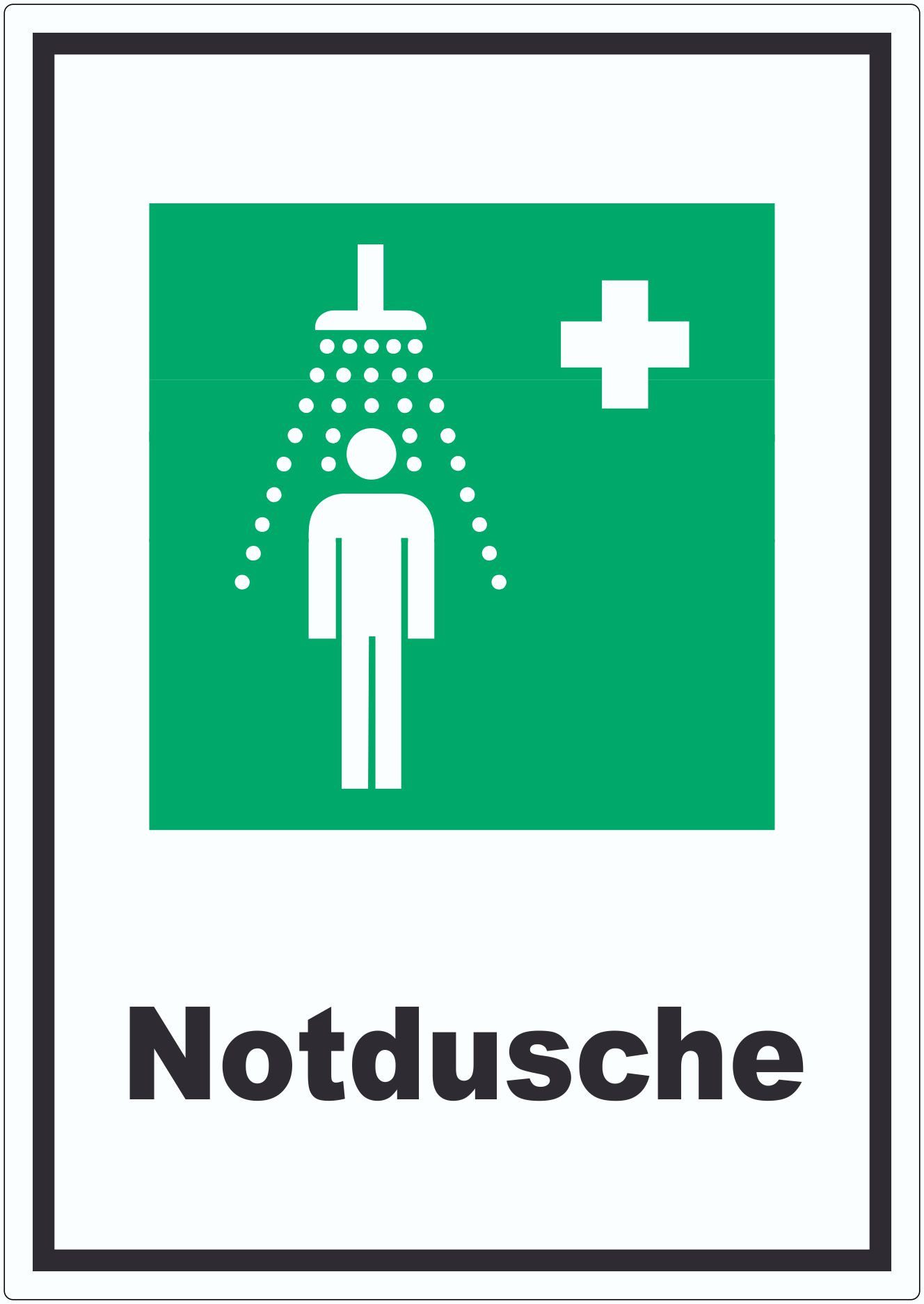 HB-Druck Aufkleber Notdusche Aufkleber, wetterfest, UV-beständig, kratzfest