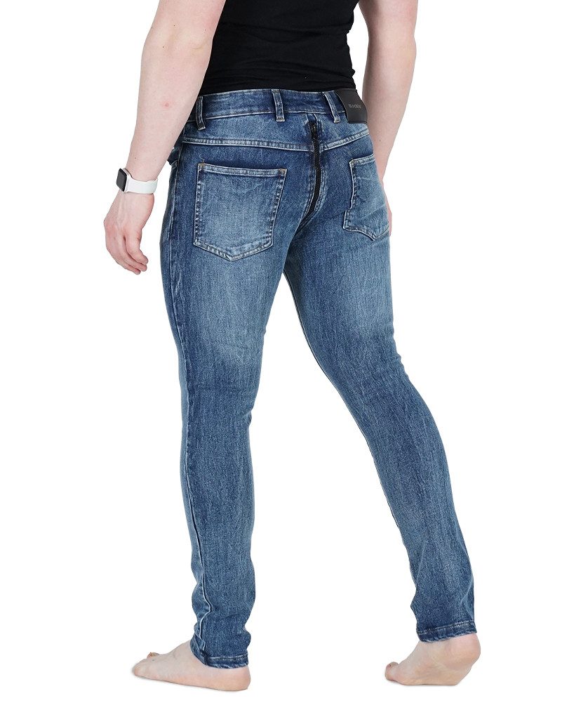 BOCKLE Lederhose Bockle® GAY-ZIP® Skinny Stretch PUSH-STRAP Jeans No.5