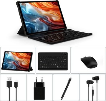 POWMUS Tablet (10,36", 256 GB, Android 13, 2,4G+54G, Tablet Octa-Core 2.0 GHz, 8000mAh 13MP, mit Tastatur+Mehr Zubehör)